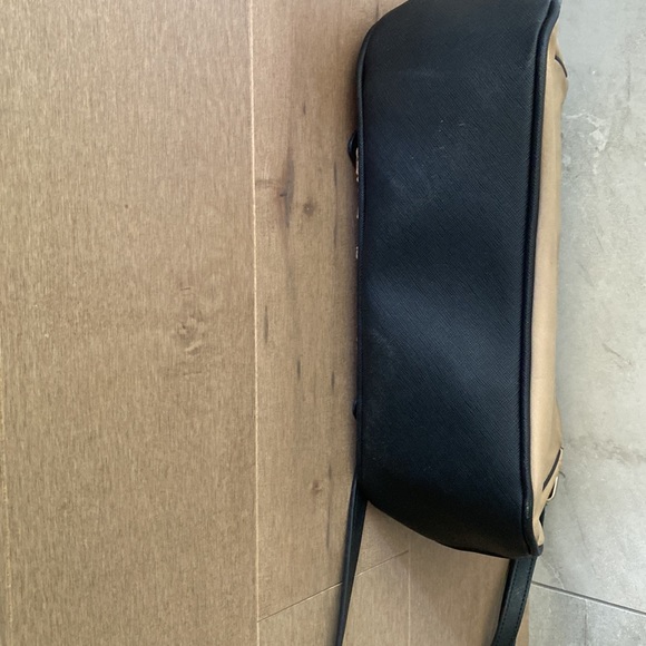 Karl Lagerfeld Kourtney Nylon Leather Messenger Crossbody Sand Black - Picture 4 of 9